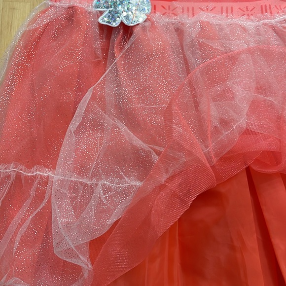 NWT DISNEY PRINCESS MOANA DRESS GIRLS SIZE M 7-8 CORAL SPARKLE TULLE PARTY PLAY - Picture 10 of 11